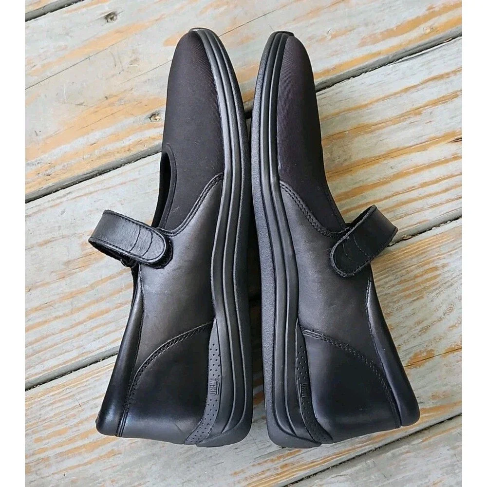 DREW Black Mary Jane Magnolia  Comfort Leather Stretch Ortho Shoes Sz 11.5